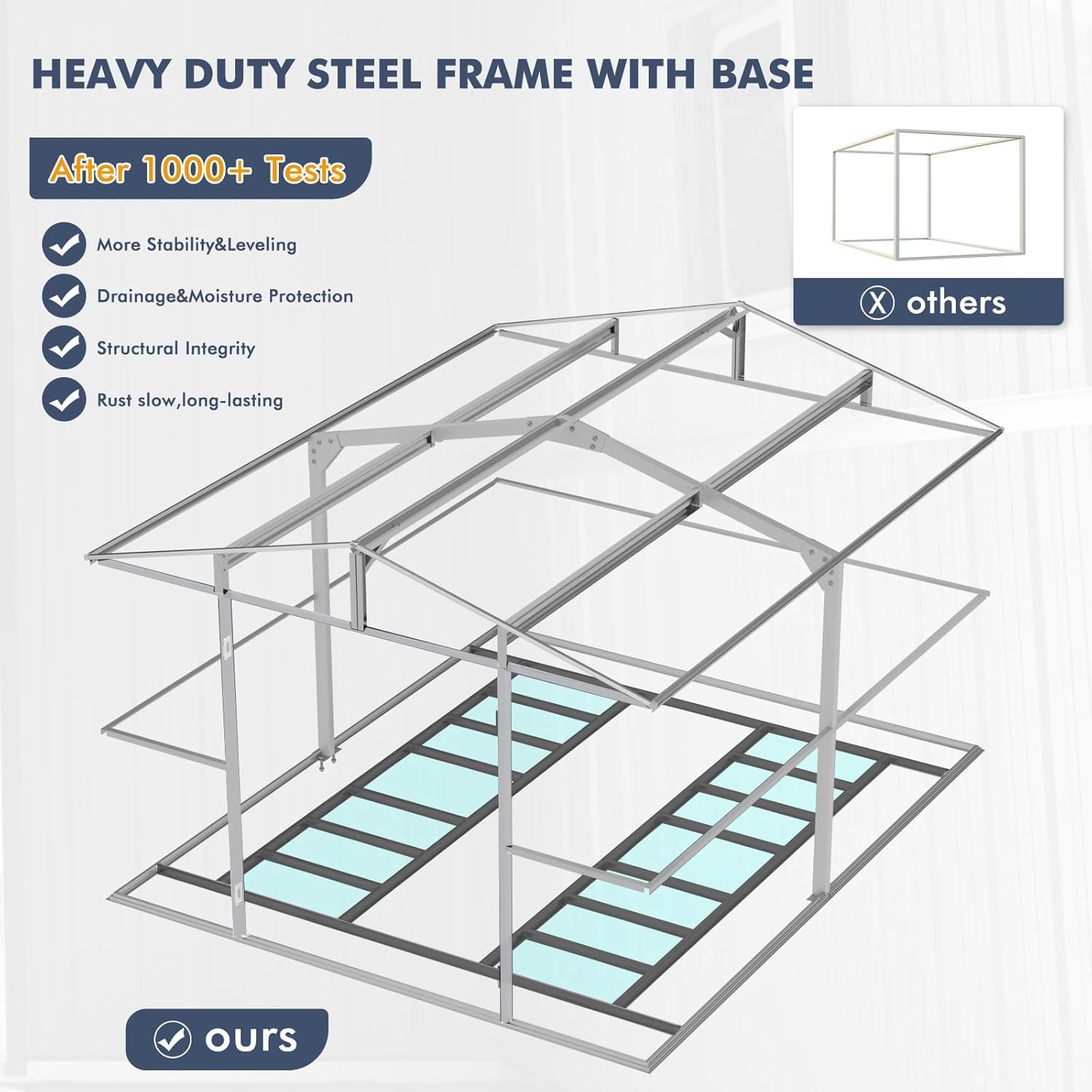 10x12 FT Outdoor Metal Storage Shed with Unique Floor Base Clear Roof Window Lockable Door Vent,Waterproof Heavy Duty Reinforced Frame Sheds for Yard Store Large Lawnmower Tool,... 10x12 FT Outdoor Metal Storage Shed with Unique Floor Base Clear Roof Window Lockable Door Vent,Waterproof Heavy Duty Reinforced Frame Sheds for Yard Store Large Lawnmower Tool,...