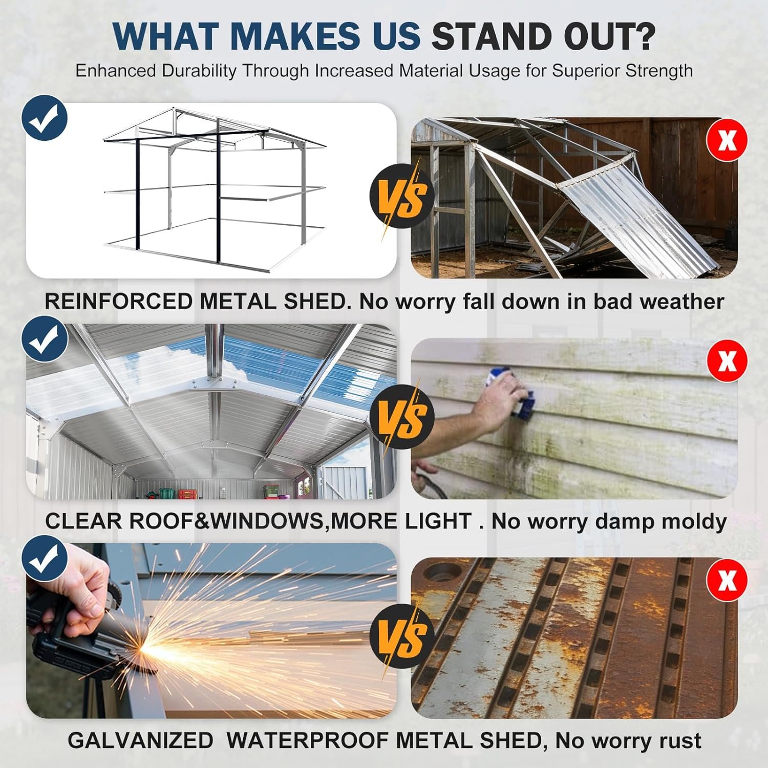 10x12 FT Outdoor Metal Storage Shed with Unique Floor Base Clear Roof Window Lockable Door Vent,Waterproof Heavy Duty Reinforced Frame Sheds for Yard Store Large Lawnmower Tool,... 10x12 FT Outdoor Metal Storage Shed with Unique Floor Base Clear Roof Window Lockable Door Vent,Waterproof Heavy Duty Reinforced Frame Sheds for Yard Store Large Lawnmower Tool,...