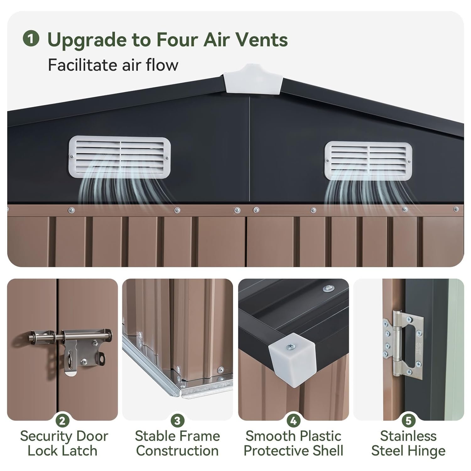 Aoxun 10 x 12FT Outdoor Storage Shed with Double Hinged Large Door Utility Garden Shed with Lockable Door & Sloped Roof Metal Sheds Outdoor Storage for Garden, Backyard, Patio... Aoxun 10 x 12FT Outdoor Storage Shed with Double Hinged Large Door Utility Garden Shed with Lockable Door & Sloped Roof Metal Sheds Outdoor Storage for Garden, Backyard, Patio...