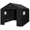 Best Choice Products 10x8ft Outdoor Storage Shed, Carport, Canopy Shelter, Dual Doors & Windows, Metal Frame, Weather-Resistant, Perfect for Storing Motorcycle, Bike, Garden...