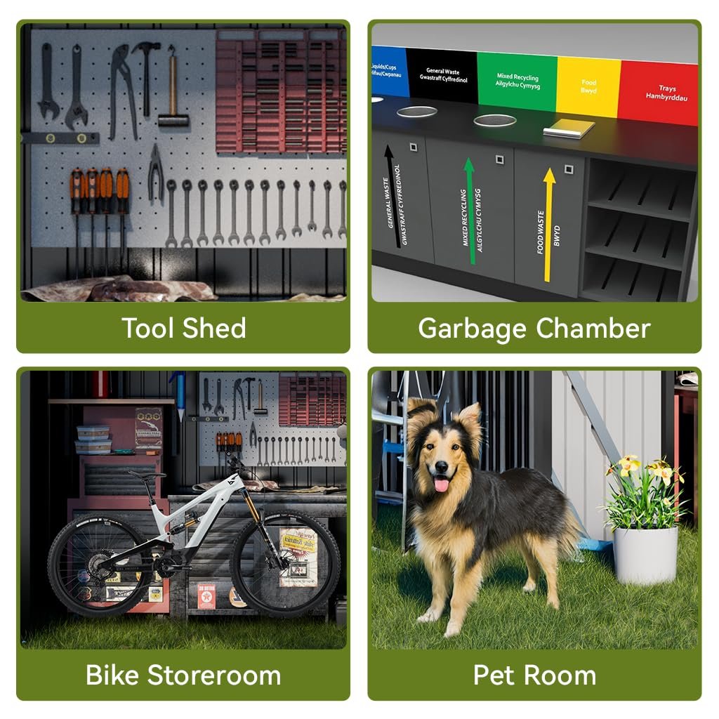 COMHOMA Shed Outdoor Storage Shed Metal,Lockable Doors Tool Sheds with Sloping Roof,Steel Garden Shed with Air Vent for Backyard,Patio,Lawn,Poolside(Grey,6'x4') COMHOMA Shed Outdoor Storage Shed Metal,Lockable Doors Tool Sheds with Sloping Roof,Steel Garden Shed with Air Vent for Backyard,Patio,Lawn,Poolside(Grey,6'x4')