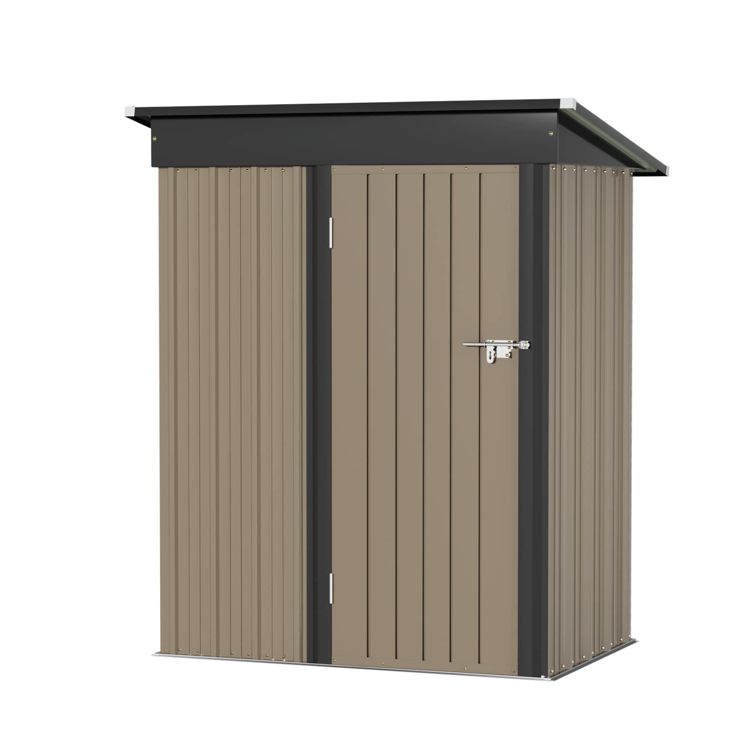 Greesum 6×4FT Outdoor Storage Shed, Metal Patio Storaged Sheds with Lockable Doors, Sheds & Outdoor Storage for Bike, Backyard, Pool and Garden, Brown Greesum 6×4FT Outdoor Storage Shed, Metal Patio Storaged Sheds with Lockable Doors, Sheds & Outdoor Storage for Bike, Backyard, Pool and Garden, Brown