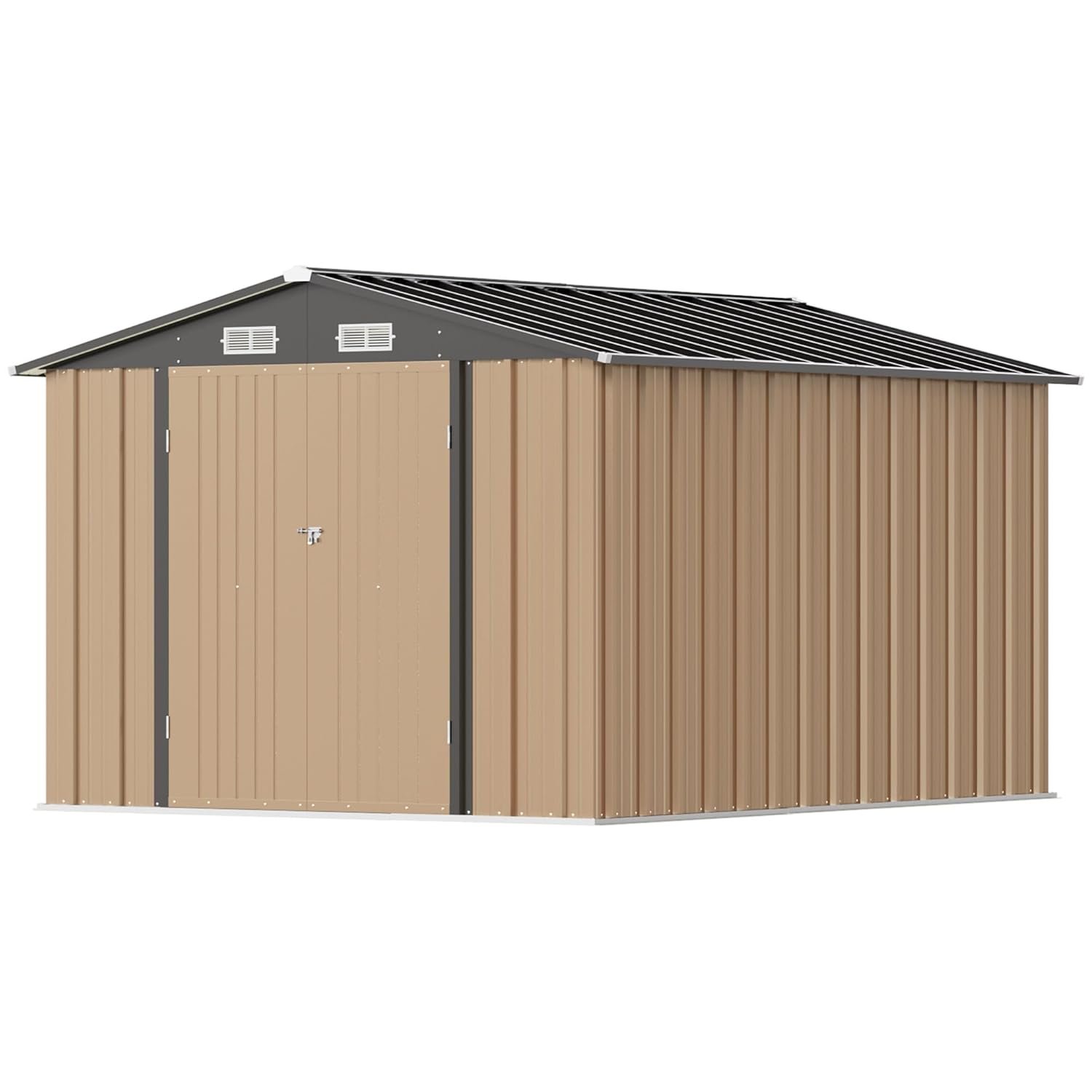 Greesum 6×4FT Outdoor Storage Shed, Metal Patio Storaged Sheds with Lockable Doors, Sheds & Outdoor Storage for Bike, Backyard, Pool and Garden, Brown Greesum 6×4FT Outdoor Storage Shed, Metal Patio Storaged Sheds with Lockable Doors, Sheds & Outdoor Storage for Bike, Backyard, Pool and Garden, Brown