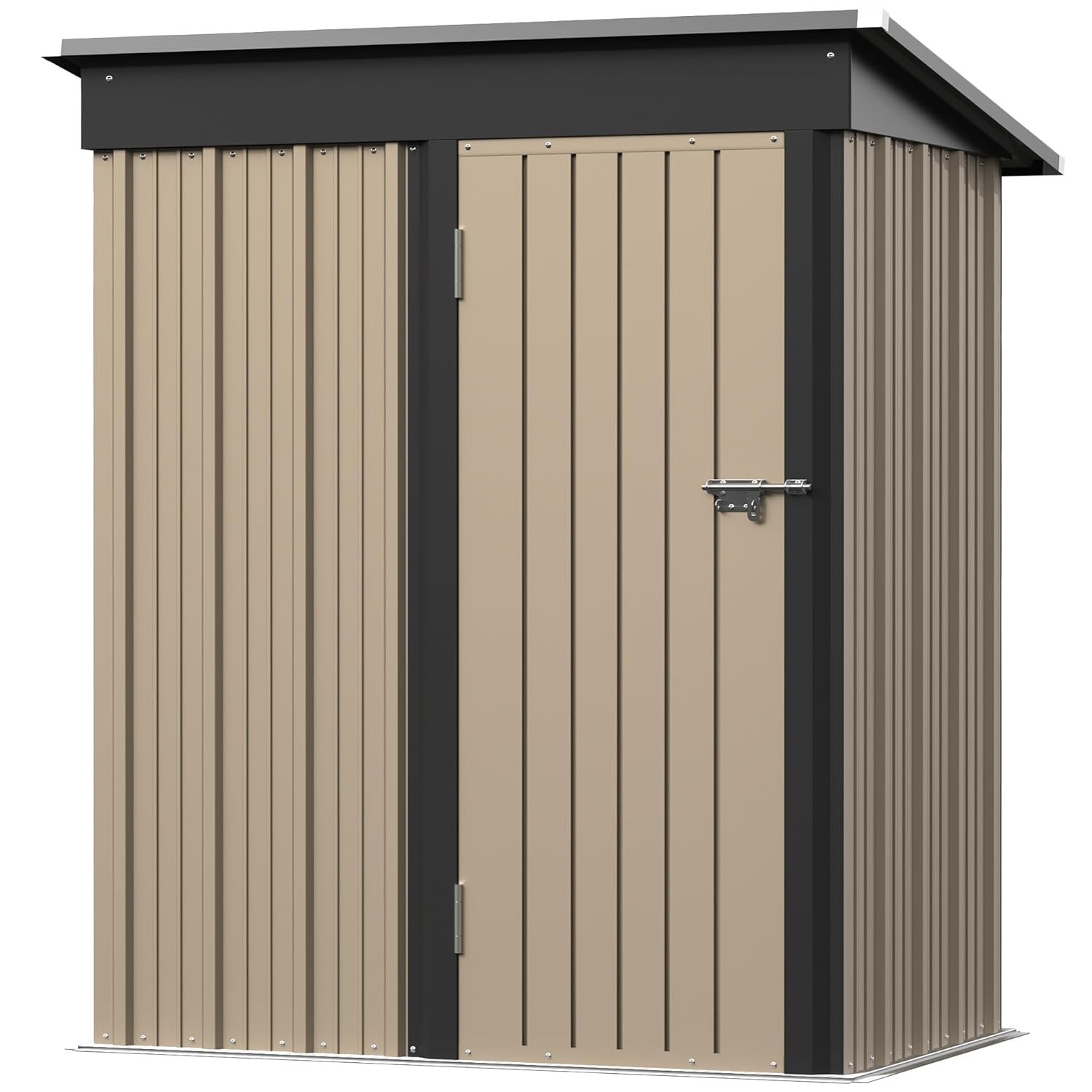 Greesum Outdoor Storage Shed 5 x 3 ft. Utility Tool Shed Metal Storage Garden Shed with Door & Lock for Patio Storage, Brown Greesum Outdoor Storage Shed 5 x 3 ft. Utility Tool Shed Metal Storage Garden Shed with Door & Lock for Patio Storage, Brown