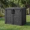 LHBcraft Waterproof Outdoor Storage Box 36 Cu Ft,Portable Horizontal Resin Storage Shed with Lockable Doors,Outdoor Storage Cabinet for Patios