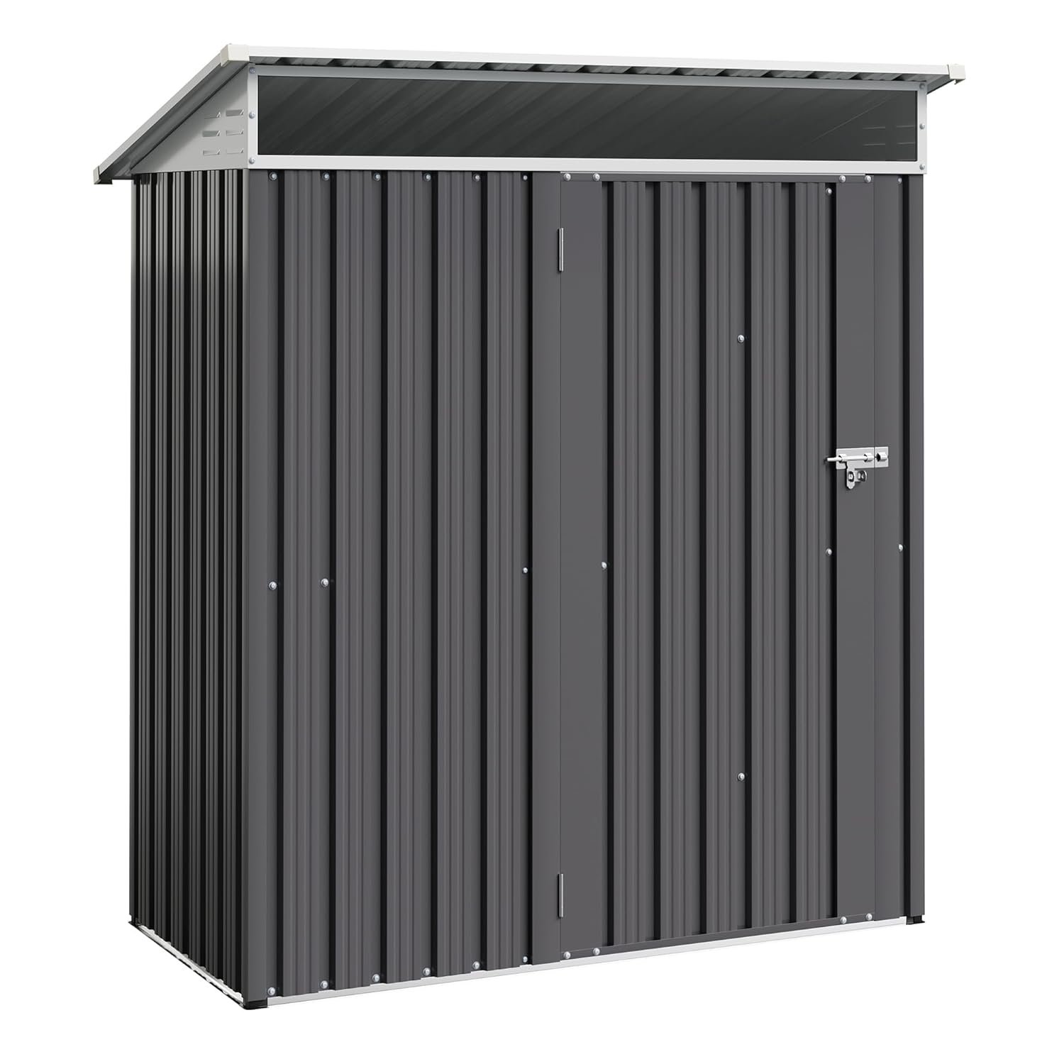 Shintenchi 5x3 FT Outdoor Storage Shed with Window, Outdoor Waterproof Storage Shed Metal Garden Shed with Lockable Single Door, Weather Resistant Tool Storage House Shed for... Shintenchi 5x3 FT Outdoor Storage Shed with Window, Outdoor Waterproof Storage Shed Metal Garden Shed with Lockable Single Door, Weather Resistant Tool Storage House Shed for...