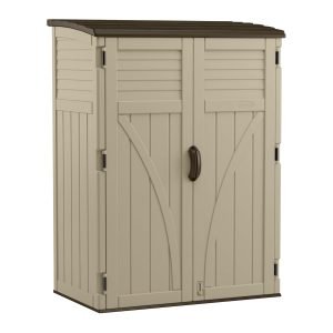 Suncast Outdoor Storage Shed, Water Resistant Resin Vertical Outdoor Storage Cabinet for Patio, Garden Tools, Cushions, & Equipment, Weatherproof Multi-Wall Design, 54 cu. ft.,...