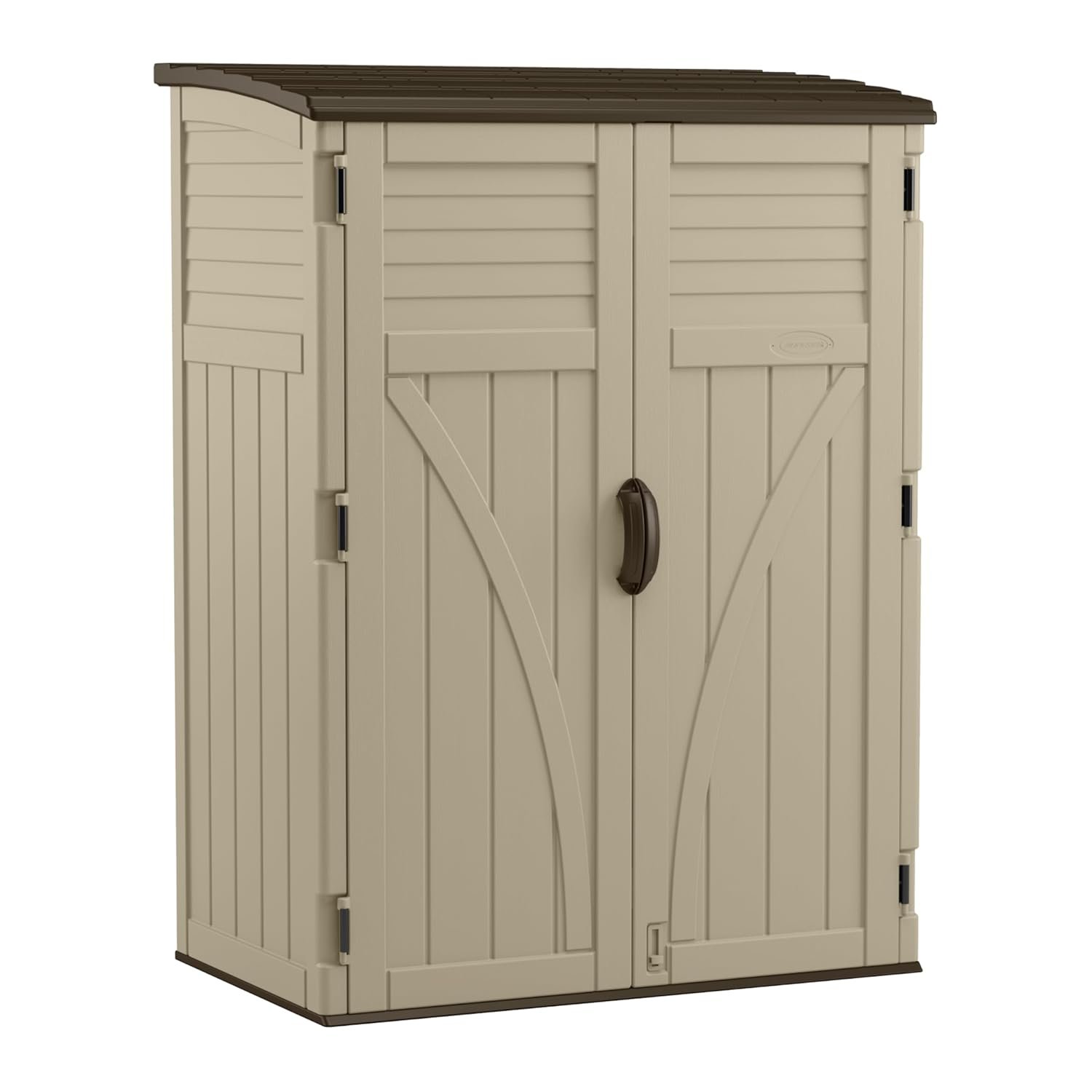 Suncast Outdoor Storage Shed, Water Resistant Resin Vertical Outdoor Storage Cabinet for Patio, Garden Tools, Cushions, & Equipment, Weatherproof Multi-Wall Design, 54 cu. ft.,...