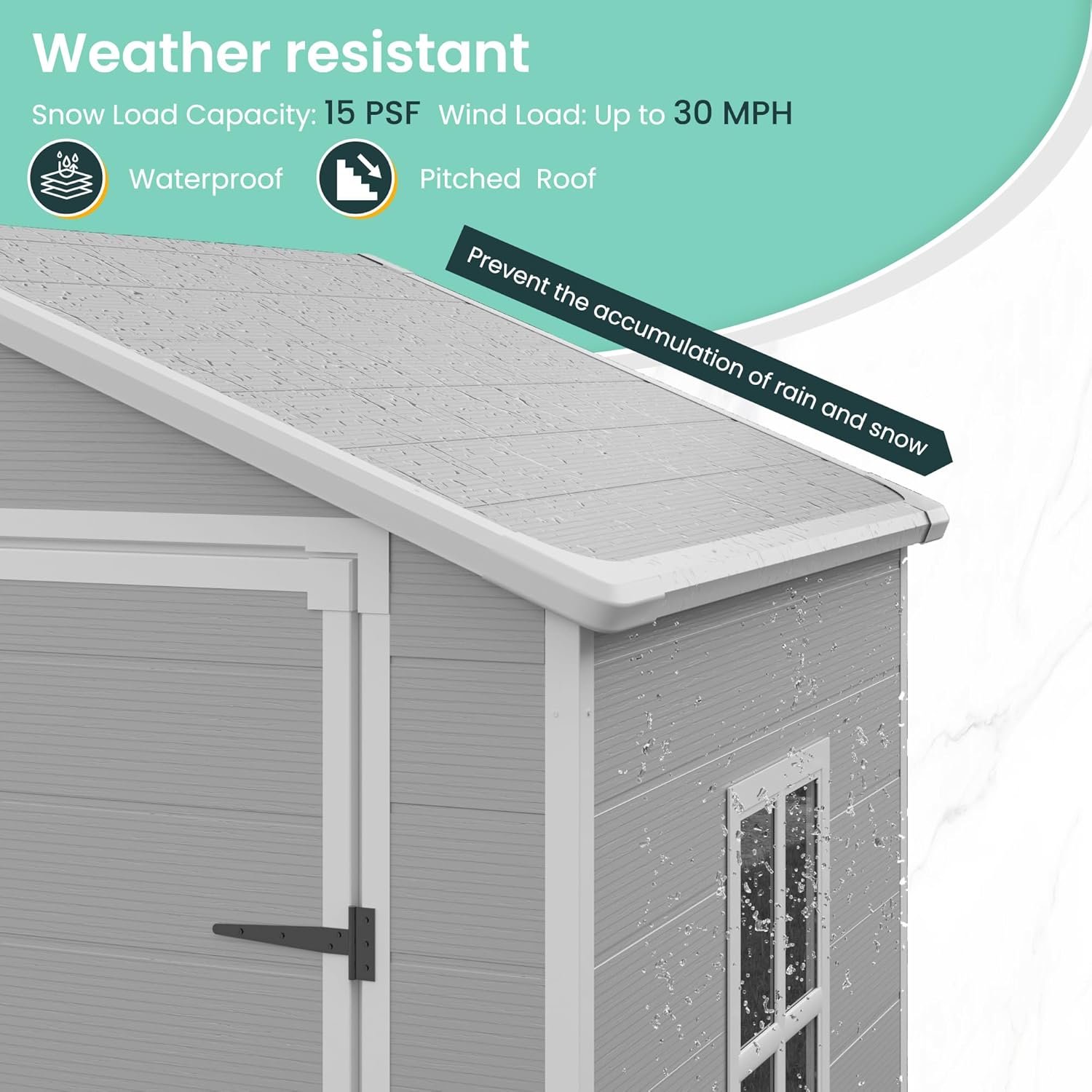UDPATIO Outdoor Resin Storage Shed 6x4.5 FT, Plastic Garden Shed for Bike, Garbage Can, Tool, Outside Sheds with Lockable Door for Backyard, Patio, Lawn, Grey & White UDPATIO Outdoor Resin Storage Shed 6x4.5 FT, Plastic Garden Shed for Bike, Garbage Can, Tool, Outside Sheds with Lockable Door for Backyard, Patio, Lawn, Grey & White
