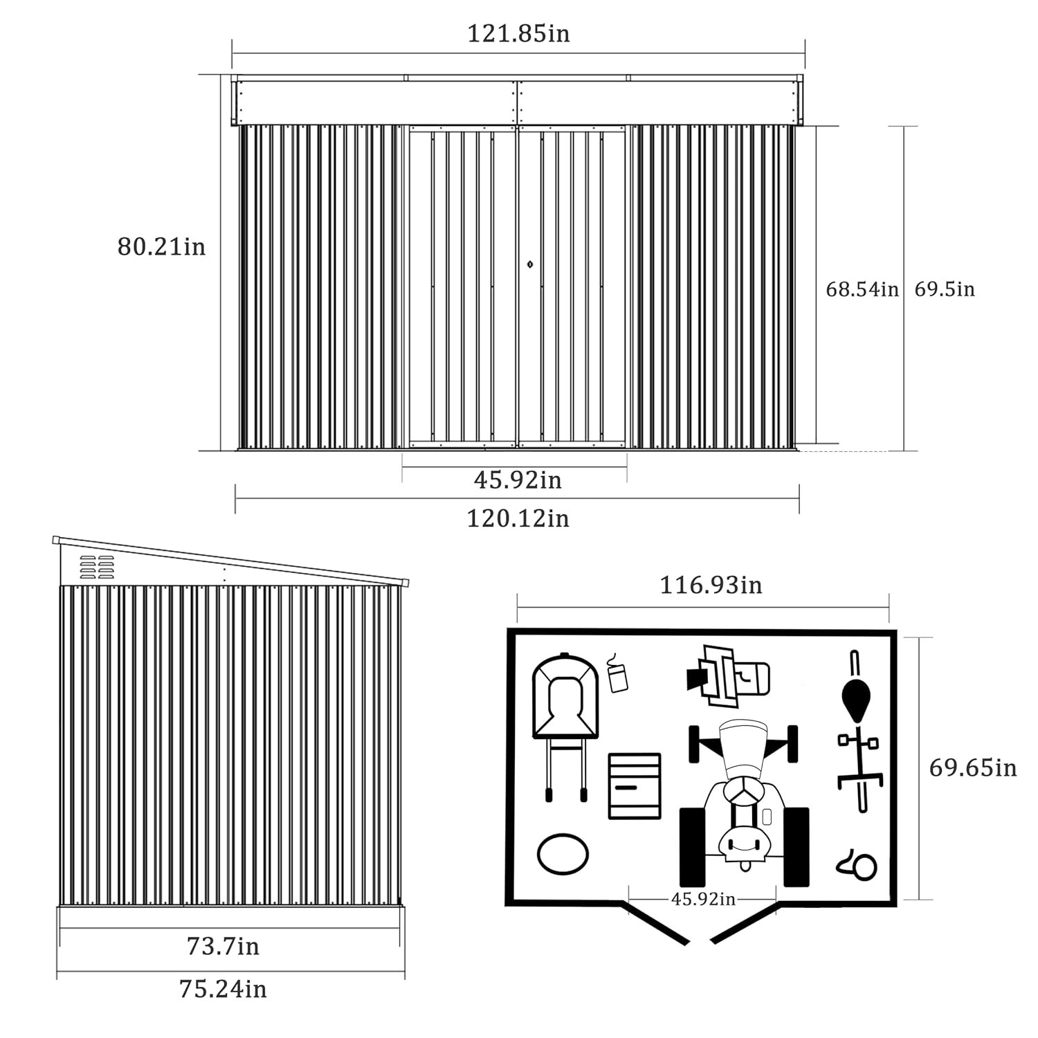 Yardenaler 6x10 FT Metal Outdoor Storage Shed, Garden Tool Shed Kit with 2 Doors & Keyed Locking, Waterproof Patio Utility Tool Shed for Backyard and Garden, Gray Yardenaler 6x10 FT Metal Outdoor Storage Shed, Garden Tool Shed Kit with 2 Doors & Keyed Locking, Waterproof Patio Utility Tool Shed for Backyard and Garden, Gray