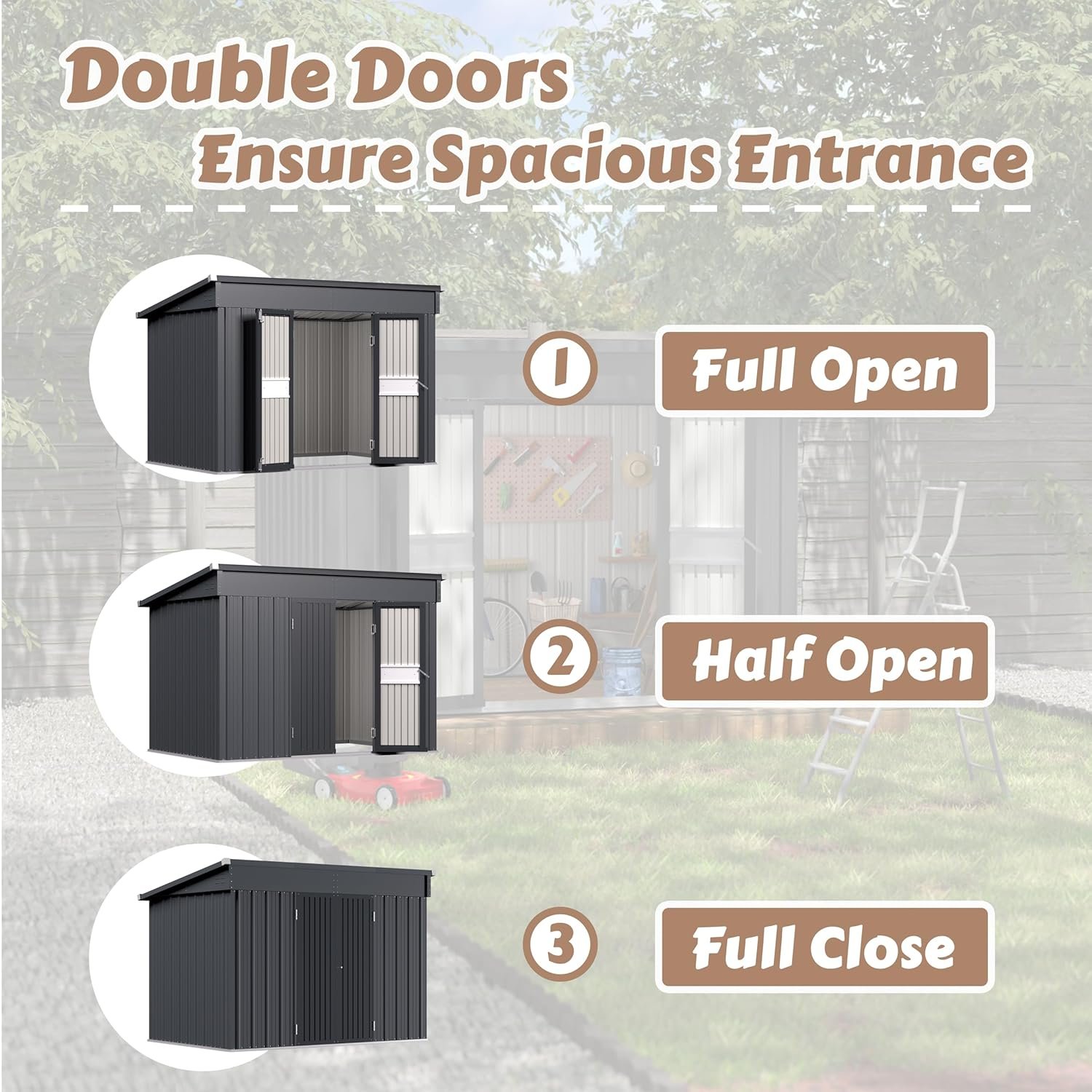 Yardenaler 6x10 FT Metal Outdoor Storage Shed, Garden Tool Shed Kit with 2 Doors & Keyed Locking, Waterproof Patio Utility Tool Shed for Backyard and Garden, Gray Yardenaler 6x10 FT Metal Outdoor Storage Shed, Garden Tool Shed Kit with 2 Doors & Keyed Locking, Waterproof Patio Utility Tool Shed for Backyard and Garden, Gray